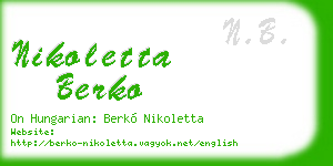 nikoletta berko business card